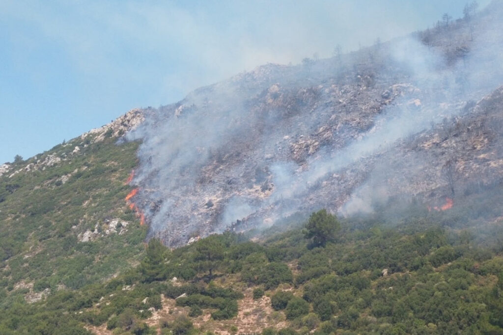 Kaş’ta korkutan yangının hızı düşürüldü